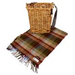 A Mulberry scarf and Mulberry wine carrying basket