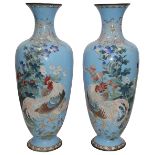 A pair of large and impressive Japanese Meiji period cloisonne vases c.1880