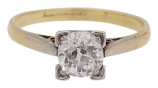 A diamond single stone ring