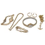 Two 9ct yellow gold necklaces and others