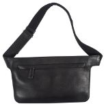 A Prada black leather belt bag