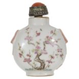 A late 19th century Chinese famille rose snuff bottle