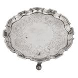 A George II small silver waiter
