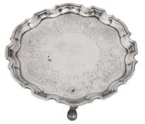 A George II small silver waiter