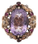 A Continental amethyst ring