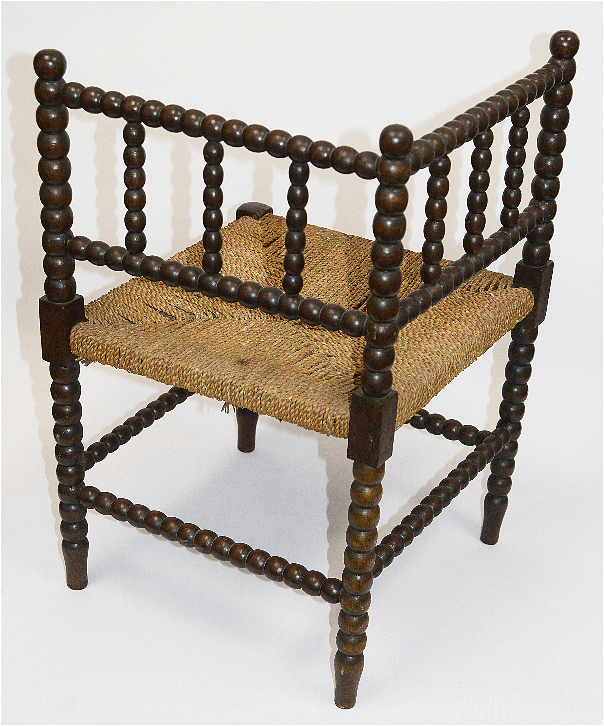A 19th century bobbin turned corner chair - Image 2 of 2