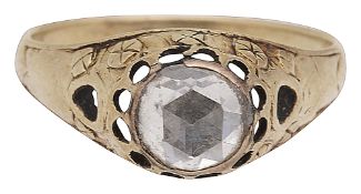 A diamond-single stone ring