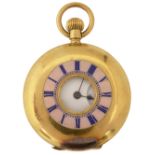 An 18K cased Benson half hunter pocket watch