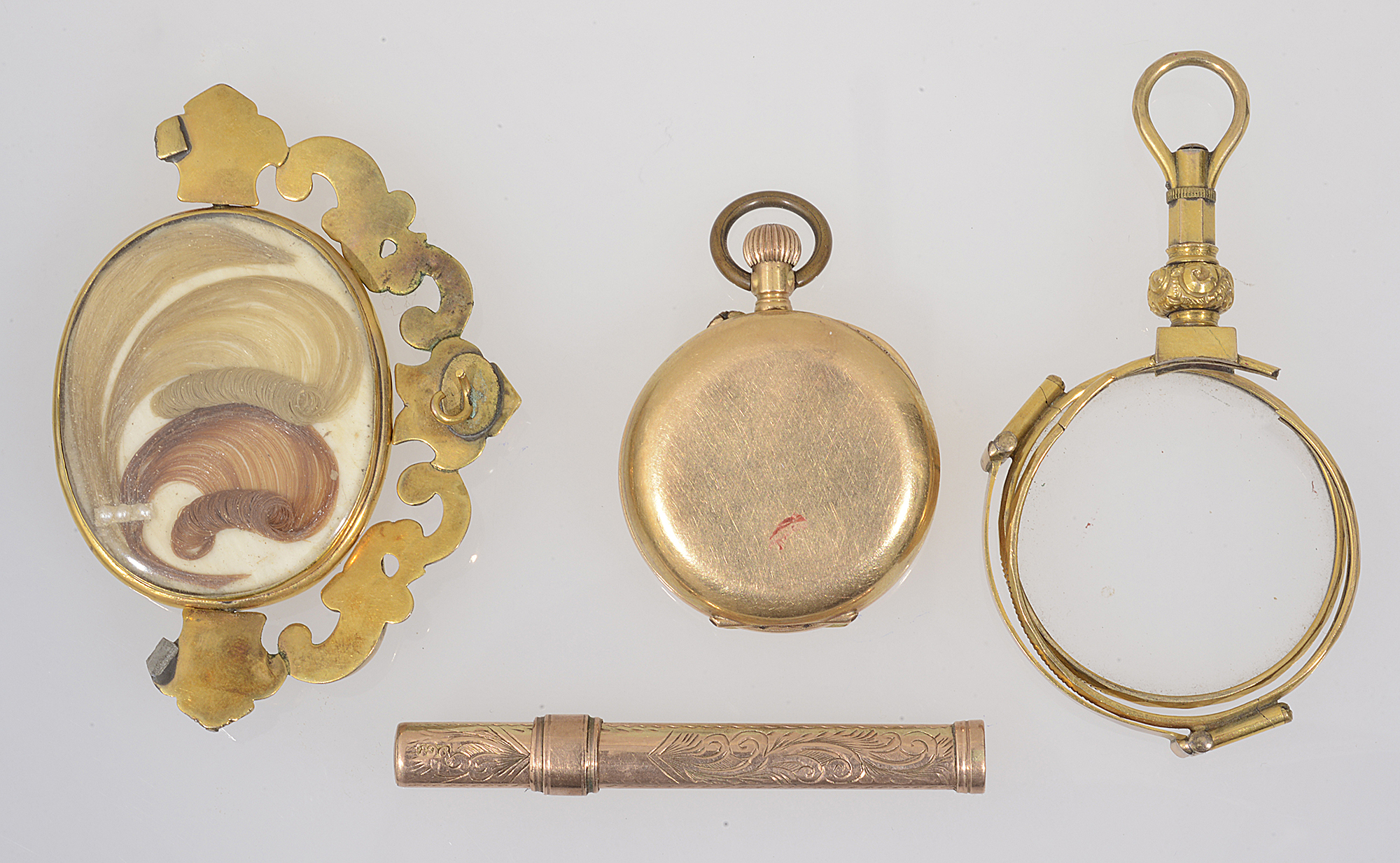 A 9ct cased gold tooth pick and a 14K cased pocket watch - Image 2 of 5