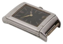 A rare stainless steel Reverso reversible Tavannes 064 wristwatch 1931