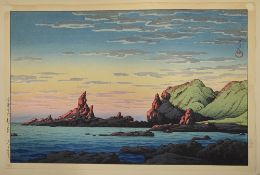 Kawase Hasui (1883-1957) 'Ryuga Island, Oga Peninsula' woodblock