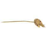 A 19th century yellow gold and gem-set stick pin