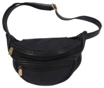 A Gucci black leather belt bag