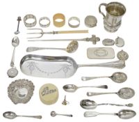 A collection of silver and electroplated items