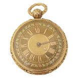 A Victorian 18K open faced fancy pocket watch