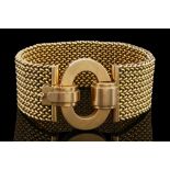 An attractive Continental mid 20th century wide mesh link bracelet