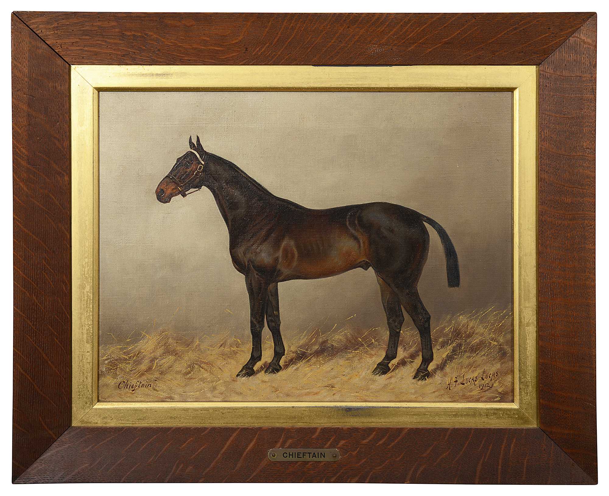 Henry Frederick Lucas-Lucas a horse portrait of a bay gelding 'Chieftain'