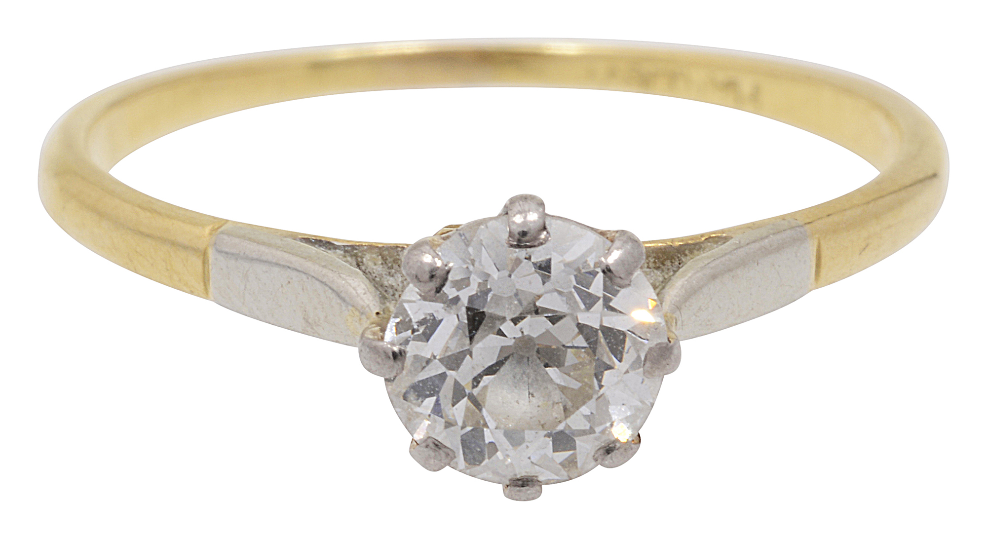 A diamond single stone ring