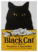 A mid 20th century "Black Cat" enamel advertsing sign