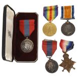 A WWI medal group awarded to 239888 John William Yarker A.B., R.N.