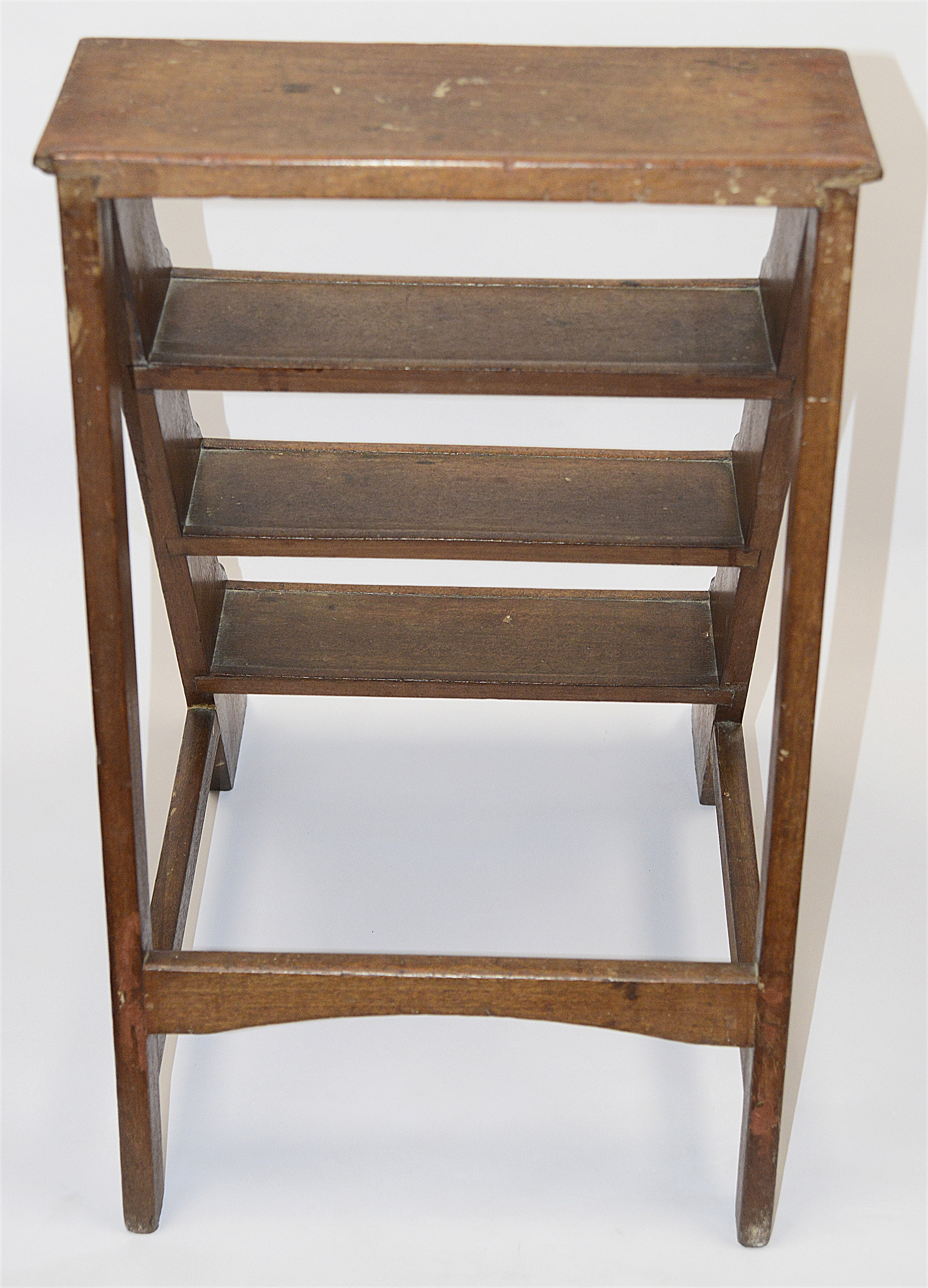 A 19th century hardwood library step - Image 2 of 2