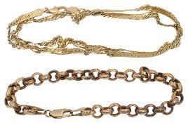 A flattened fancy link chain necklace