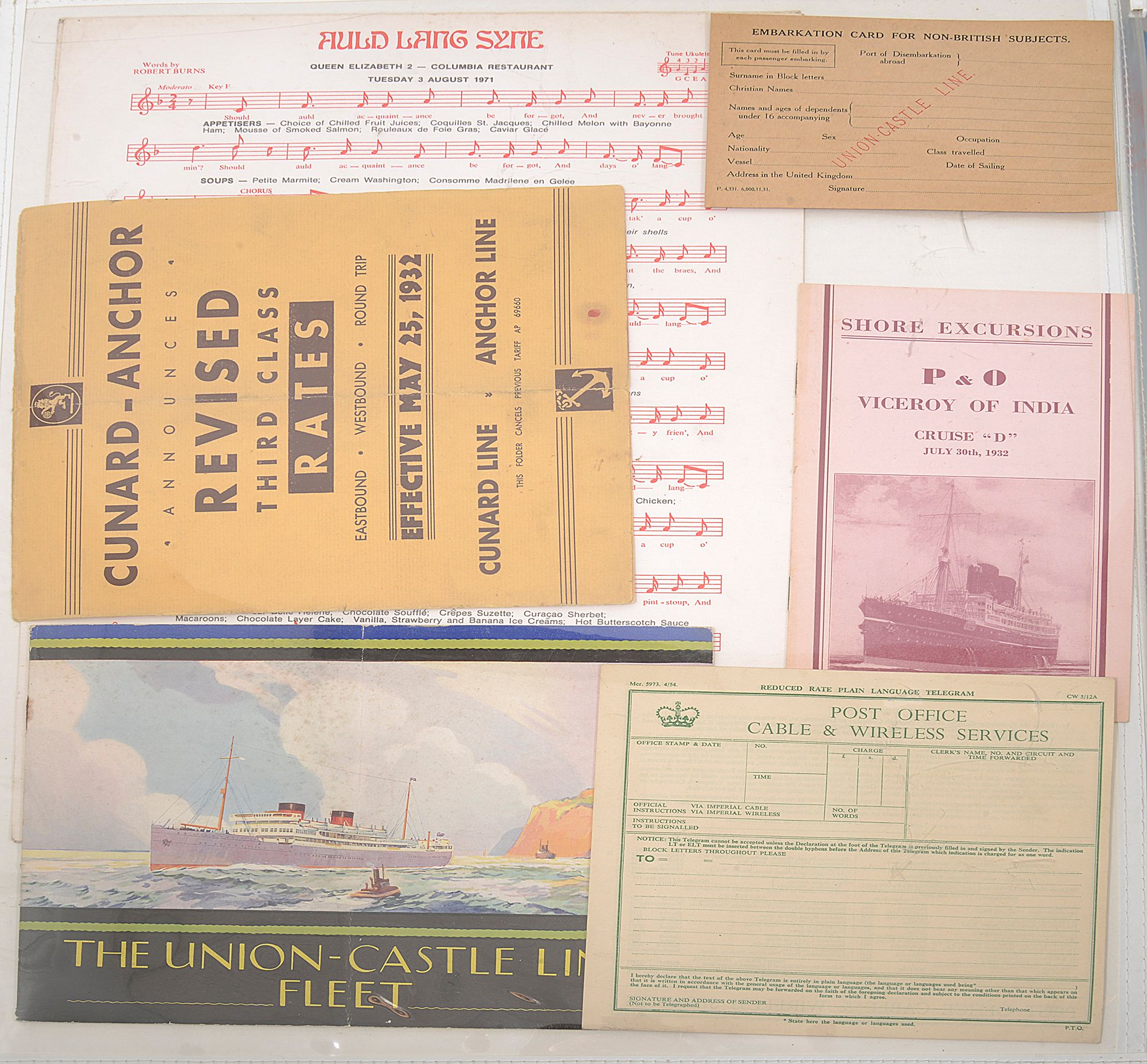 Ocean Liner Interest. A collection of mid 20th century ephemera - Image 2 of 2