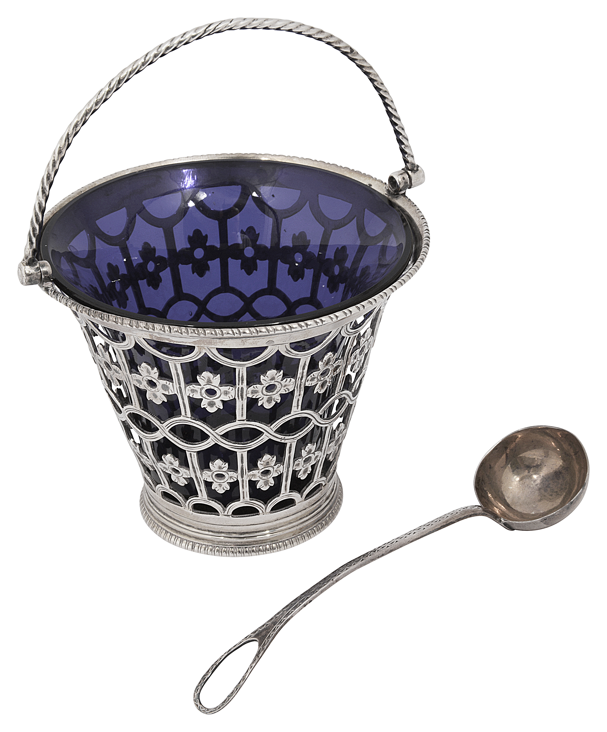 A George III silver swing handle cream pail