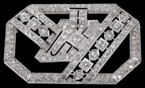 A diamond-set brooch