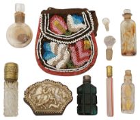 A small collection of scent bottles, Georgian and later