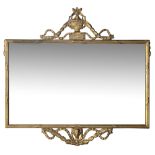 A rectangular gilt framed wall mirror,