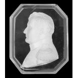 A 19th century French sulphide portrait paperweight depicting Napoleon,