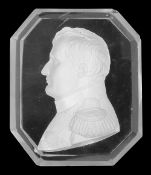 A 19th century French sulphide portrait paperweight depicting Napoleon,