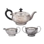 A George V silver three piece teaset