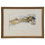 Ken Howard (British, b. 1932) 'Reclining Nude (Marie)', watercolour and pencil