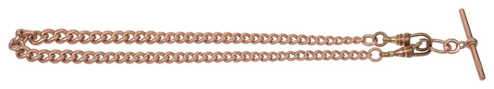 A graduated 9ct gold watch chain