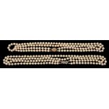 Two double row cultured pearl necklace