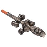 An early 19th century bright cut silver rattle