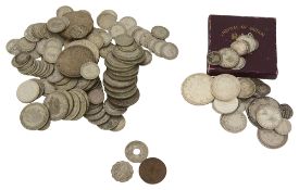 A collection of mostly British silver coins pre and post 1920.