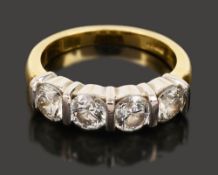 A diamond four stone ring