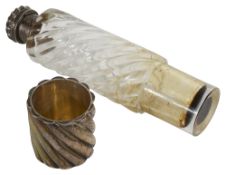 Sampson, Mordan & co., late Victorian silver mounted glass spirit flask