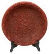 A Chinese cinnabar lacquer charger