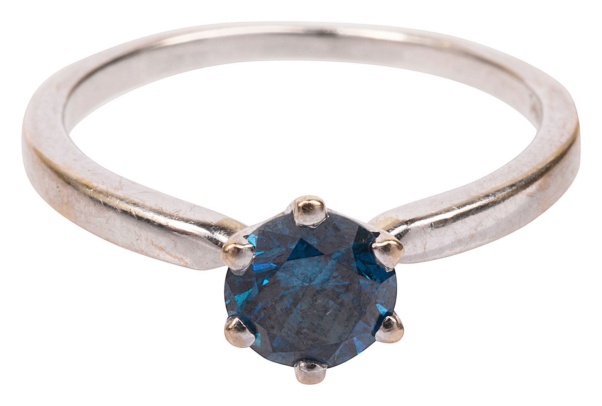 A blue diamond ring