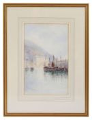 Claude H. Rowbotham (British, 1864 - 1949) 'Polperro Harbour' watercolour