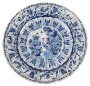 A Dutch Delft blue and white charger