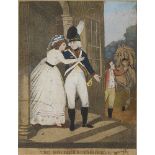 A late 18th century hand coloured etching 'The Soldier's Farewell' c.1793