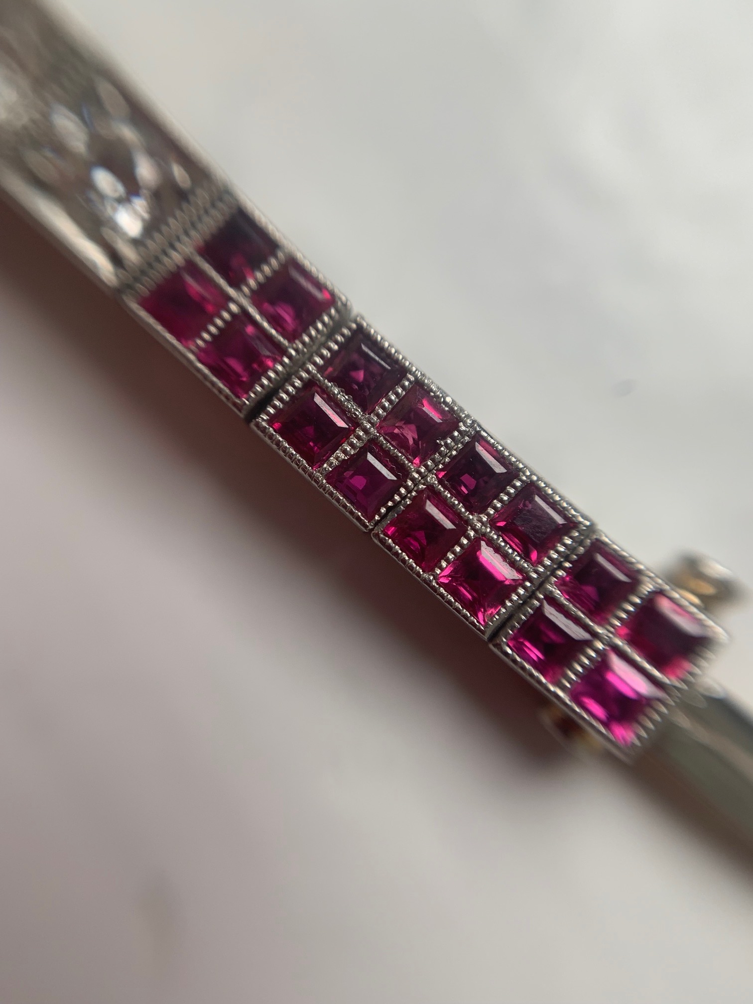 A ruby and diamond flexible link bracelet - Image 12 of 15