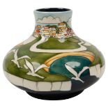 A Moorcroft limited edition 'White Cliffs' pattern vase