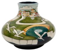 A Moorcroft limited edition 'White Cliffs' pattern vase