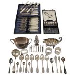 A collection of Victorian and later silver